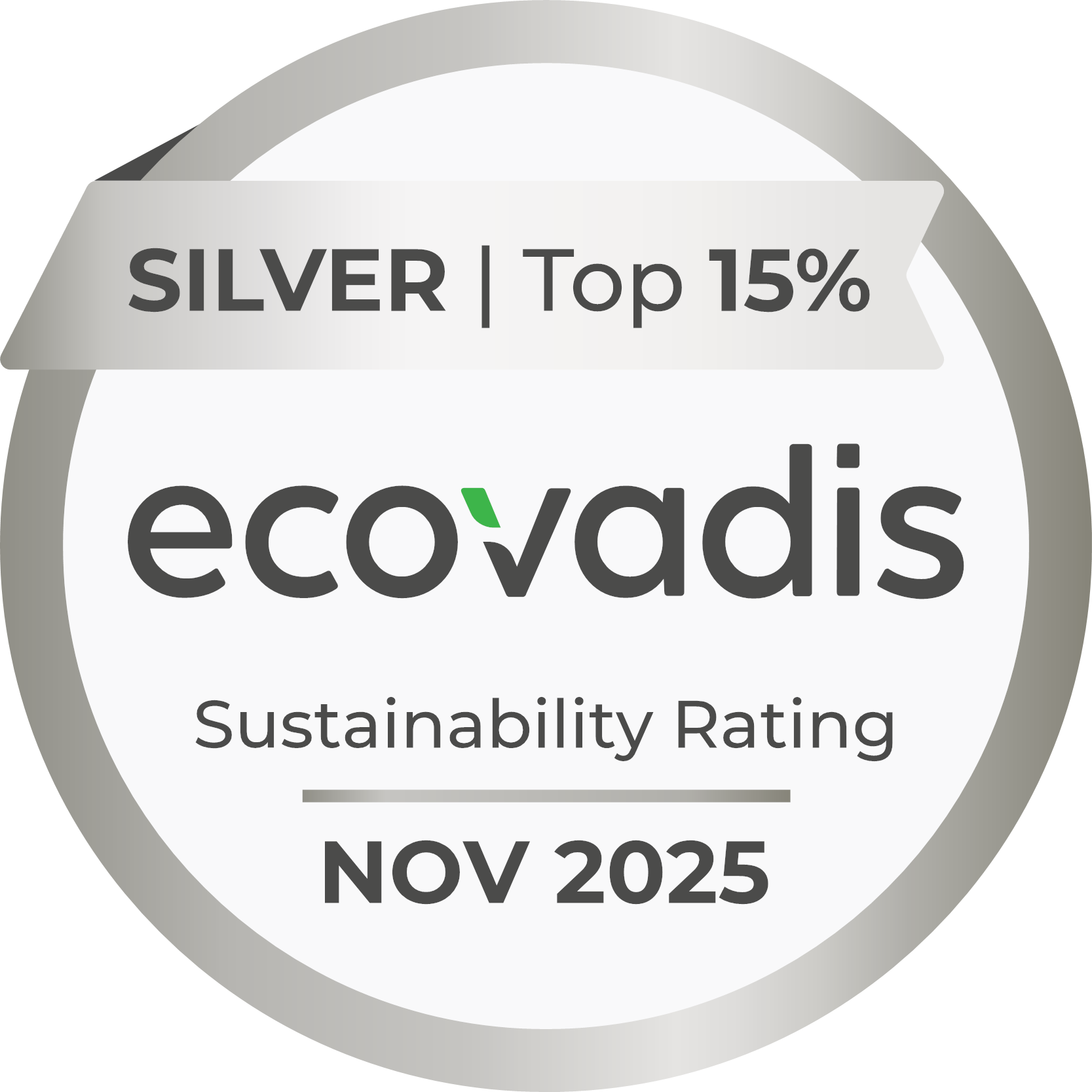 medal SILVER TOP 15% ECOVADIS EBROACERO NOV 25